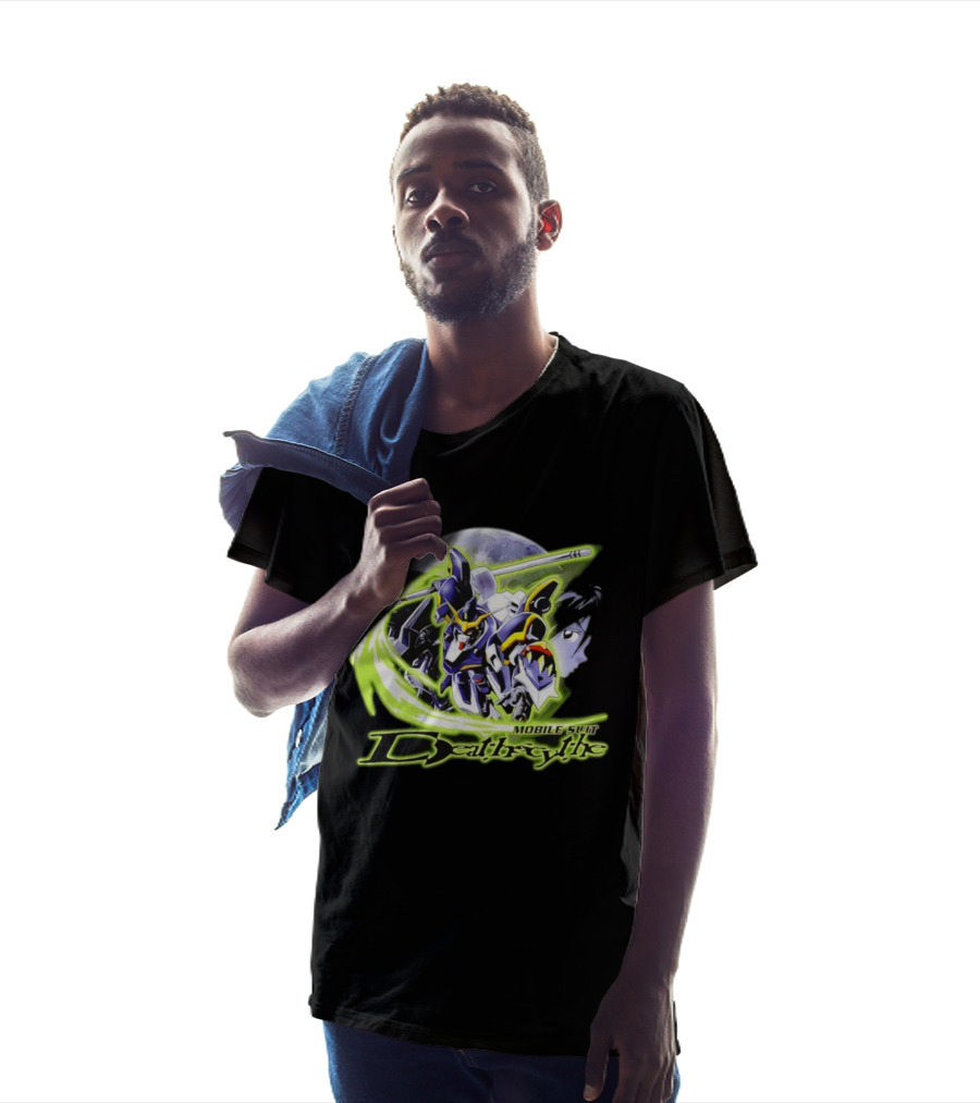 Mobile Suit Deathrythe Mecha Battle Moon Scene T-Shirt