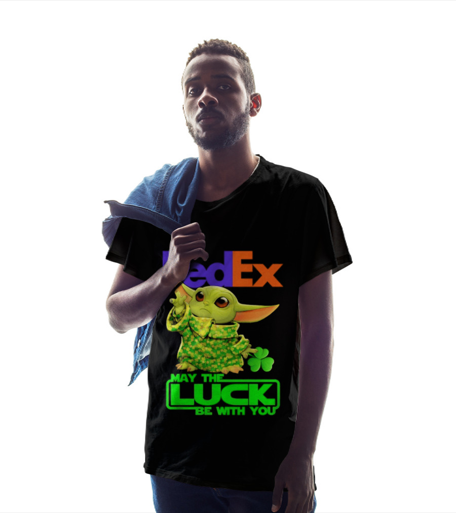 FedEx Baby Yoda May The Luck Be With You Clover T-Shirt