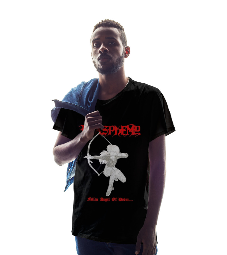 Blasphemy Fallen Angel Of Doom Black Metal Anime Archer T-Shirt