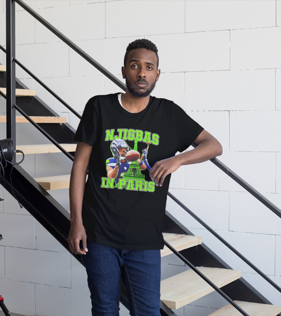 Seattle Seahawks Jaxon Smith Njigba Njigbas In Paris T-Shirt