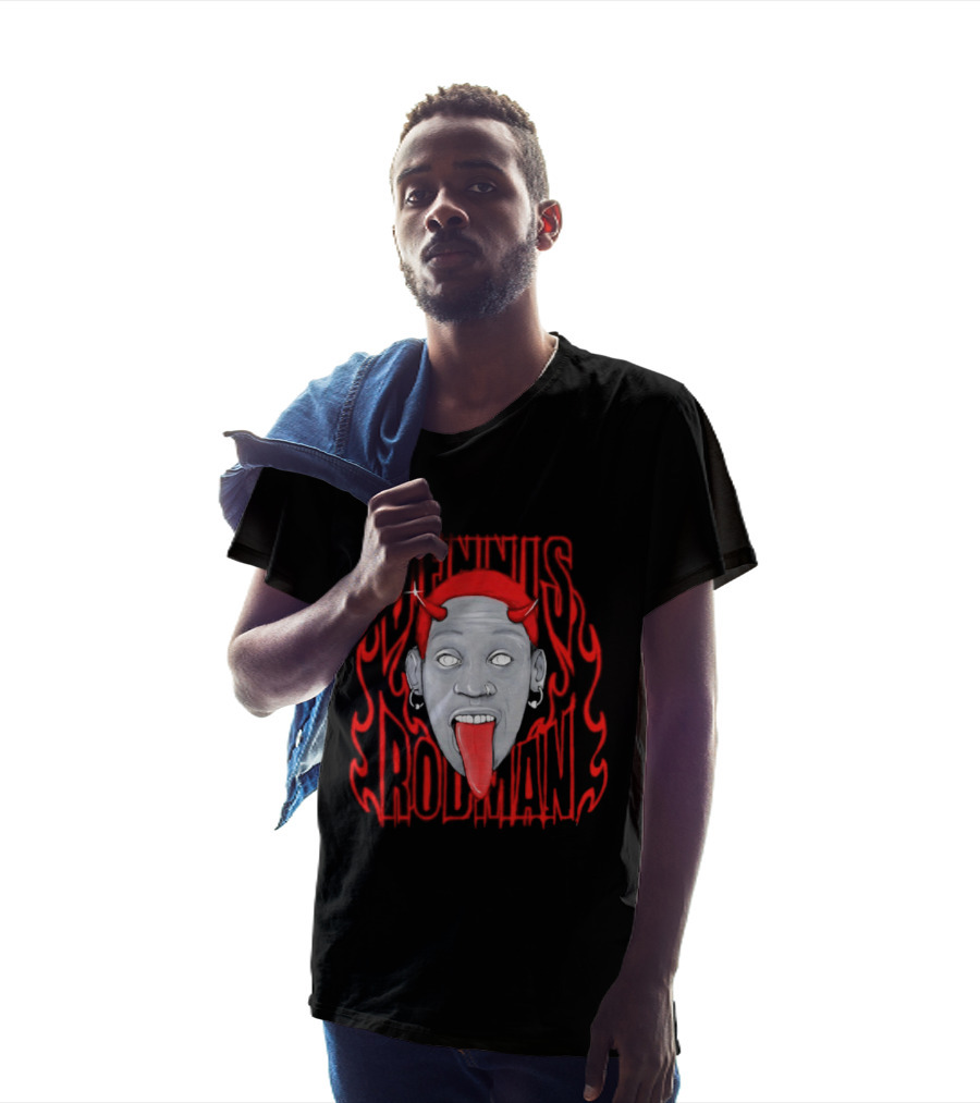 Dennis Rodman Devil Chicago Bulls NBA Head T-Shirt