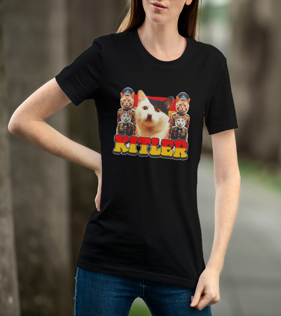 Kitler Meme Cat With German Flag And Cats In Uniforms T-Shirt