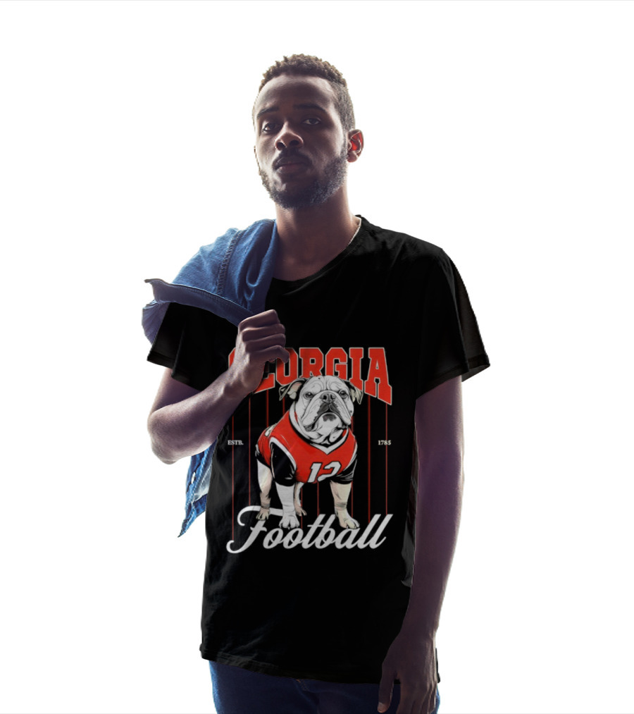 Georgia Bulldogs Football 1785 Bulldog Mascot Red Jersey T-Shirt