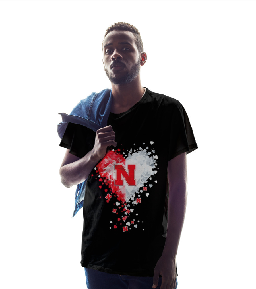 Nebraska Cornhuskers Heart Diamond Red N 2026 NCAA T-Shirt