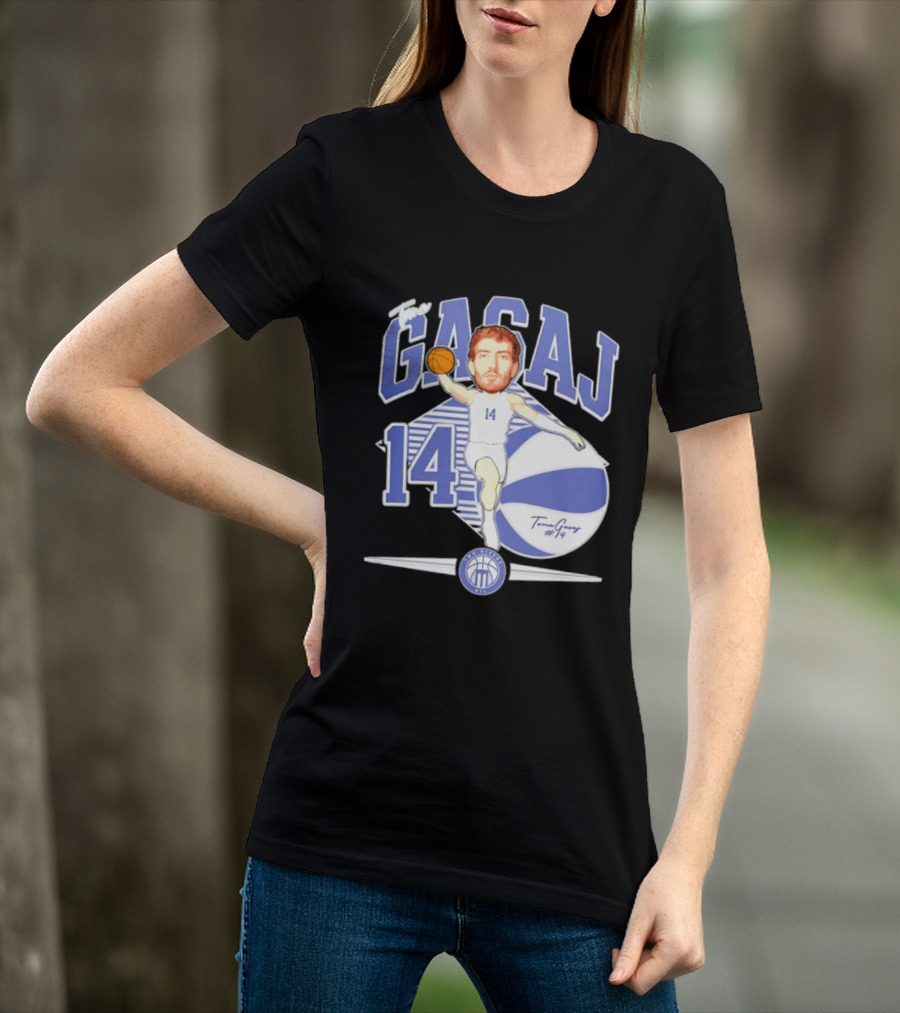 The Gasaj 14 Marietta College Athletics Basketball Caricature T-Shirt
