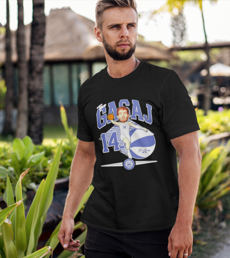 The Gasaj 14 Marietta College Athletics Basketball Caricature T-Shirt