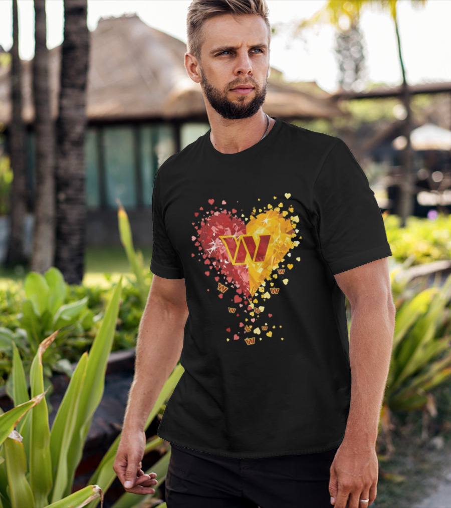 Washington Commanders Heart W Crystalized Chevron Burst T-Shirt