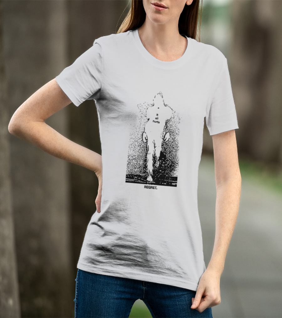 It All Hurts Regret Sadness Existential Skeleton Ghostly Figure T-Shirt