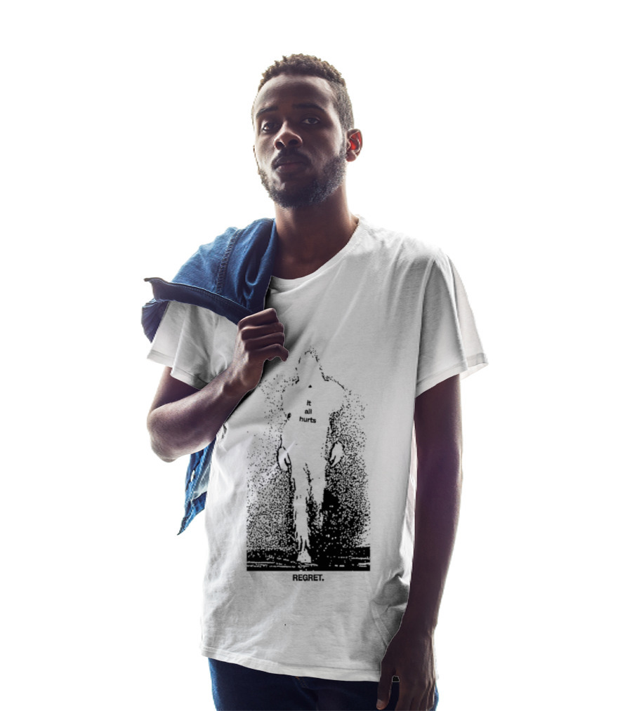 It All Hurts Regret Sadness Existential Skeleton Ghostly Figure T-Shirt
