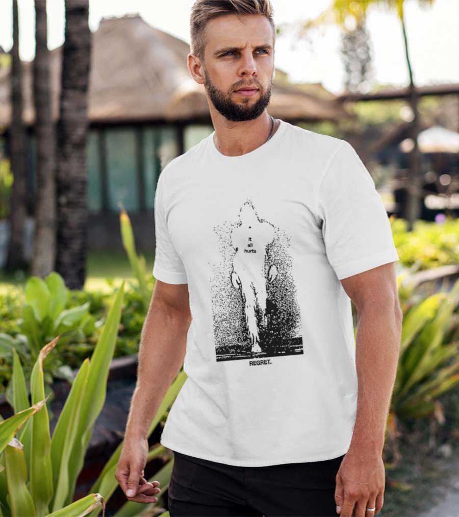 It All Hurts Regret Sadness Existential Skeleton Ghostly Figure T-Shirt