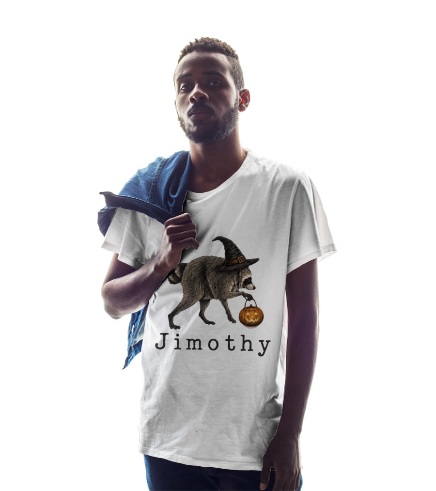 Jimothy Raccoon Witch Hat Pumpkin Halloween T-Shirt