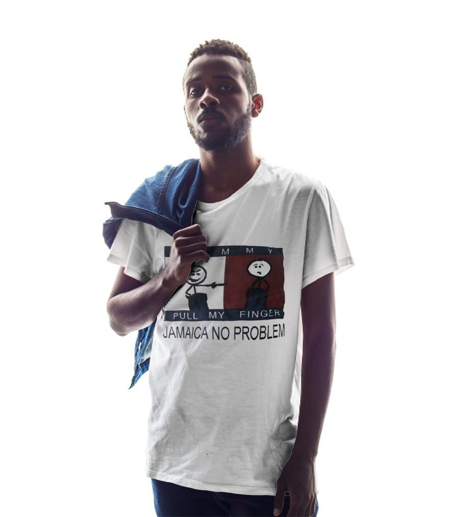 Tommy Pull My Finger Jamaica No Problem Stick Figure Comedy T-Shirt