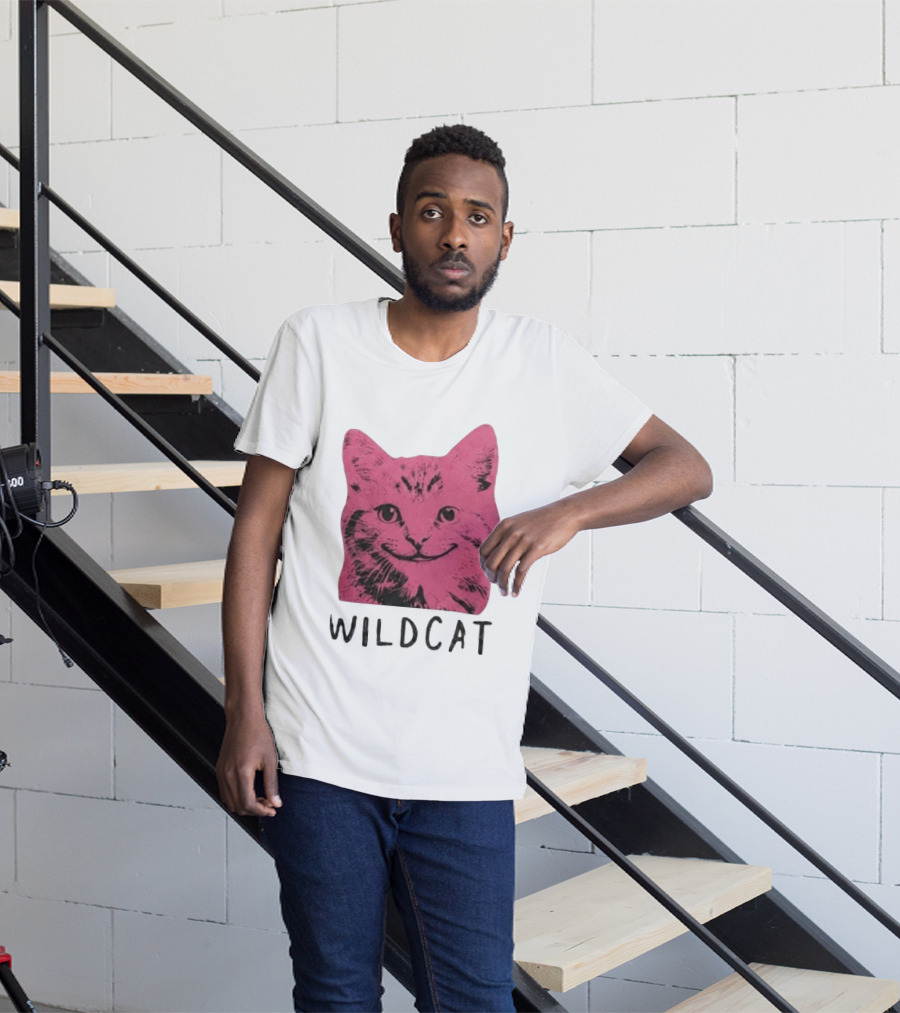 Wildcat Pink Cat Feline Animal T-Shirt