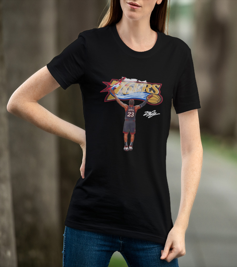 Philadelphia Sixers 76ers LeBron James Crossover Chalk Toss T-Shirt