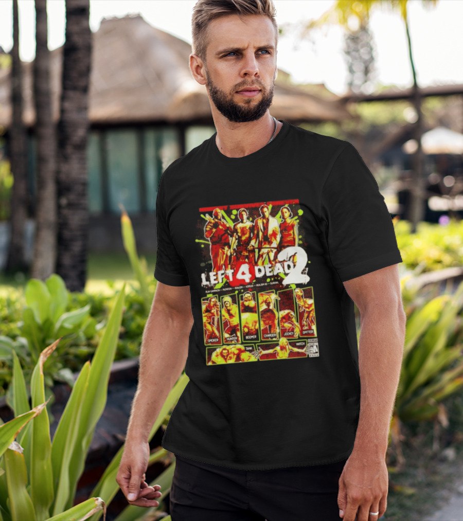 Left 4 Dead 2 Nobody Survives Forever Bill Zoey Francis Louis Hunter Boomer Charger Spitter Tank Witch T-Shirt