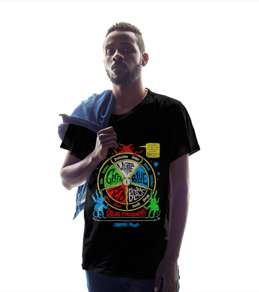 Magic The Gathering Color Wheel Philosophy Choose Wisely Defeat T-Shirt