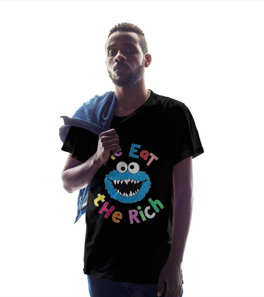Me Eat The Rich Monster Face Colorful Letters T-Shirt