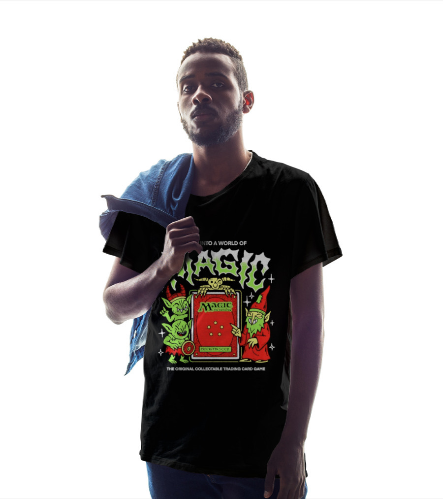 Enter Into A World Of Magic The Gathering Deckmaster Original Collectible Trading Card Game T-Shirt