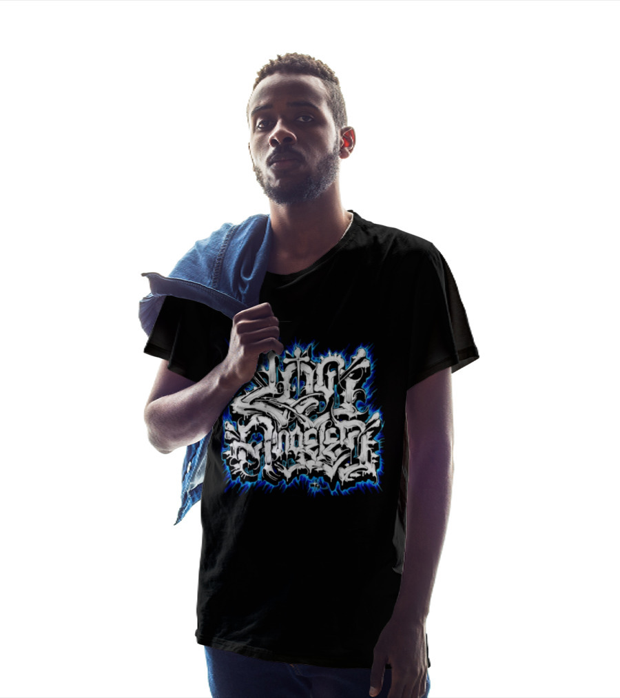 Gangster Streetwear Graffiti Urban White Blue Flame T-Shirt