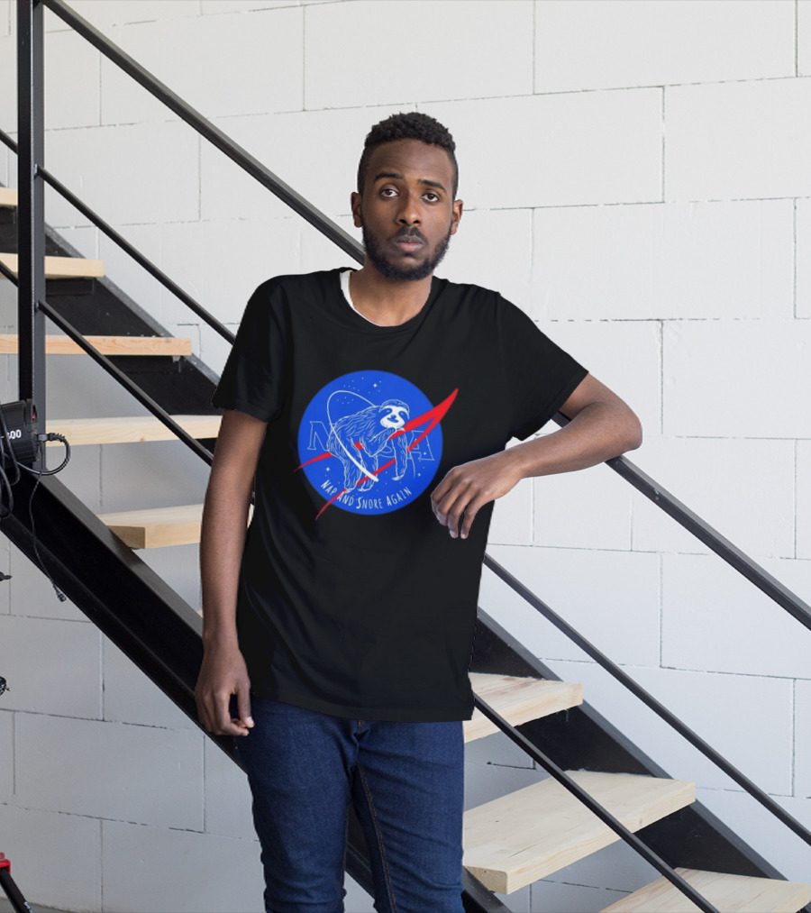 NASA Sloth Nap And Snore Again Space T-Shirt