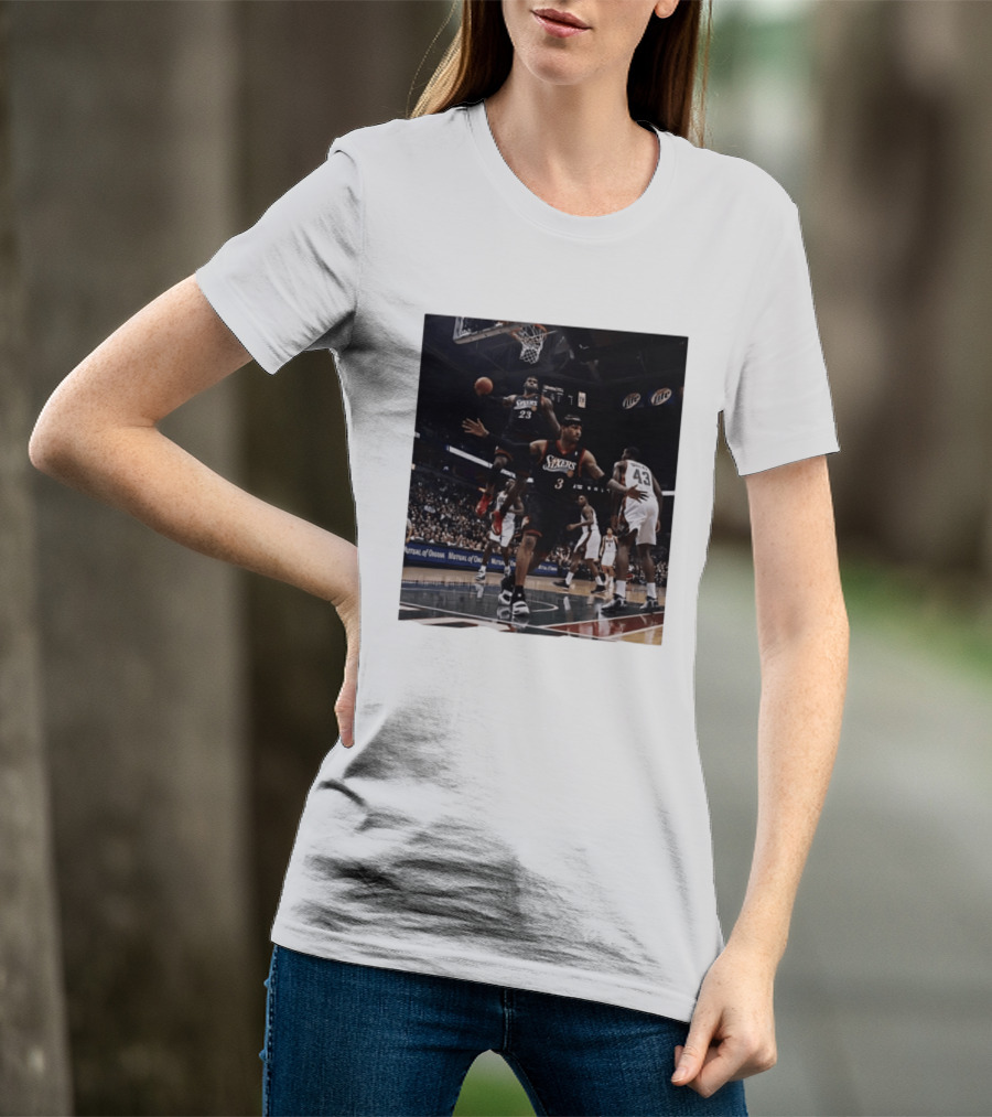 Philadelphia 76ers A.I. LeBron James Iconic Basketball Moment T-Shirt