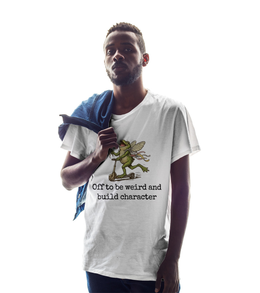 Off To Be Weird And Build Character Fairy Frog On Scooter T-Shirt