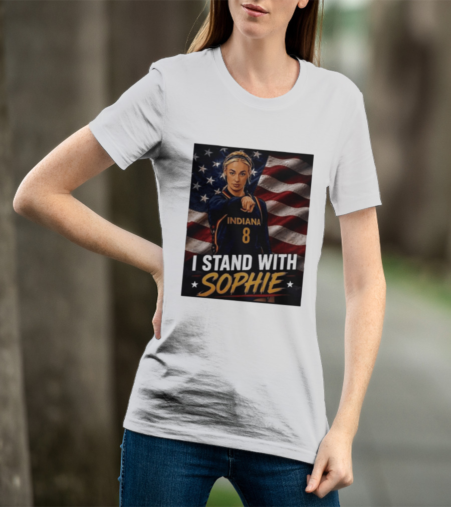 I Stand With Sophie Cunningham Indiana 8 American Flag T-Shirt