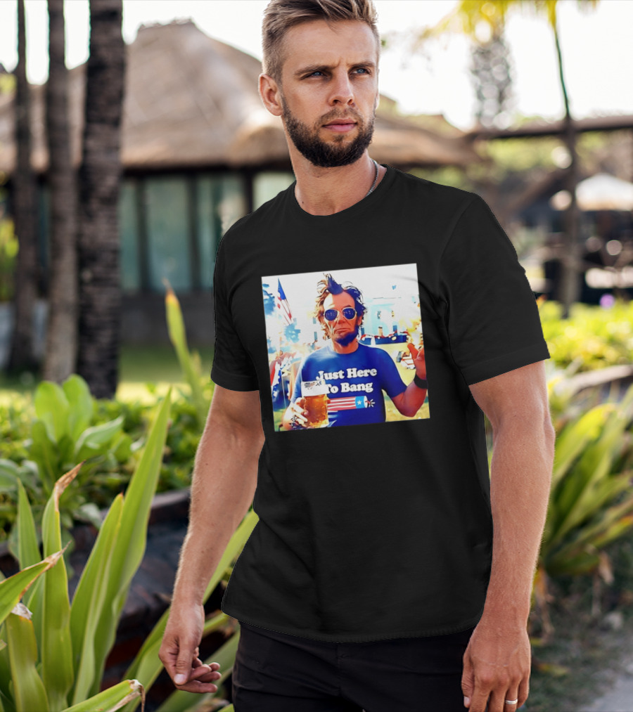 Just Here To Bang Abraham Lincoln 4th Of July Fireworks And Beer T-Shirt