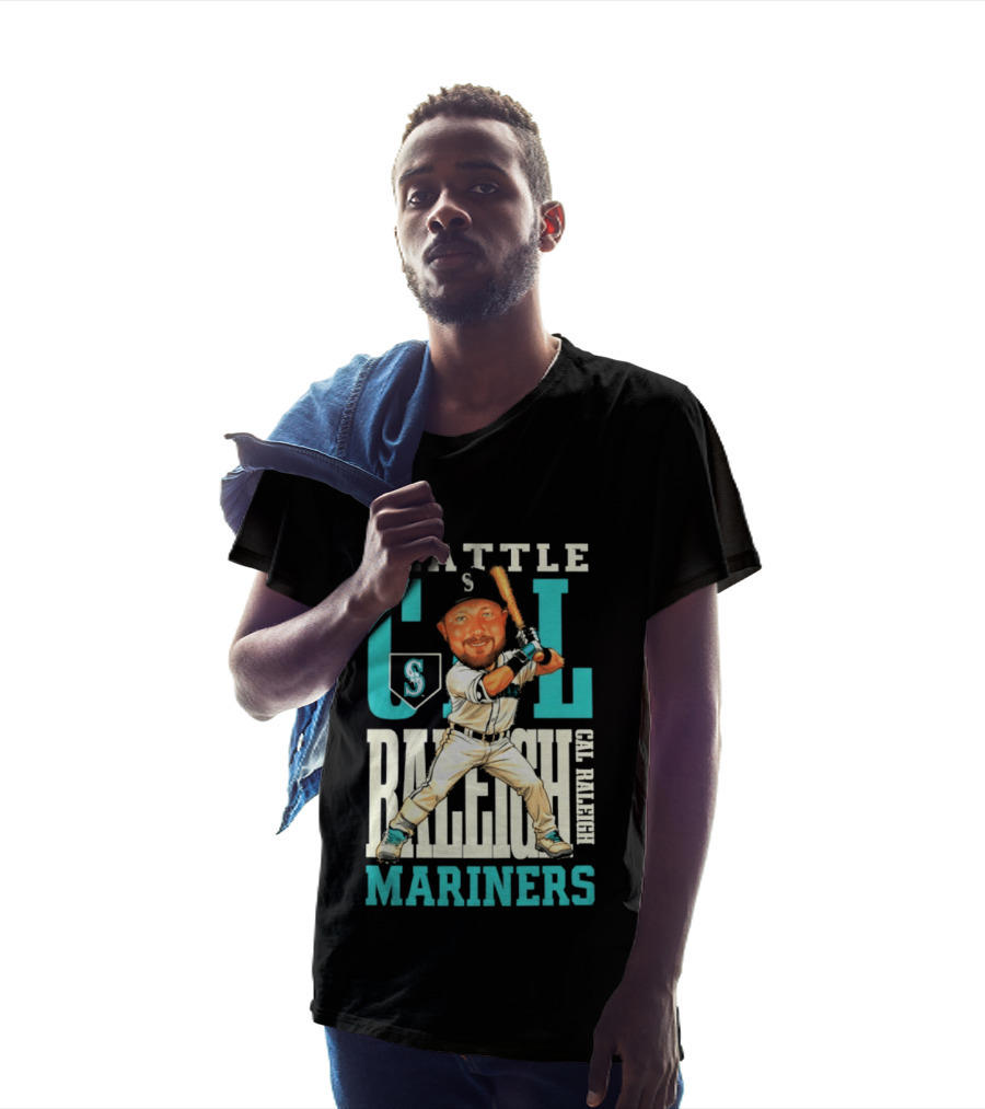 Seattle Mariners Cal Raleigh Baseball Caricature Mariners T-Shirt