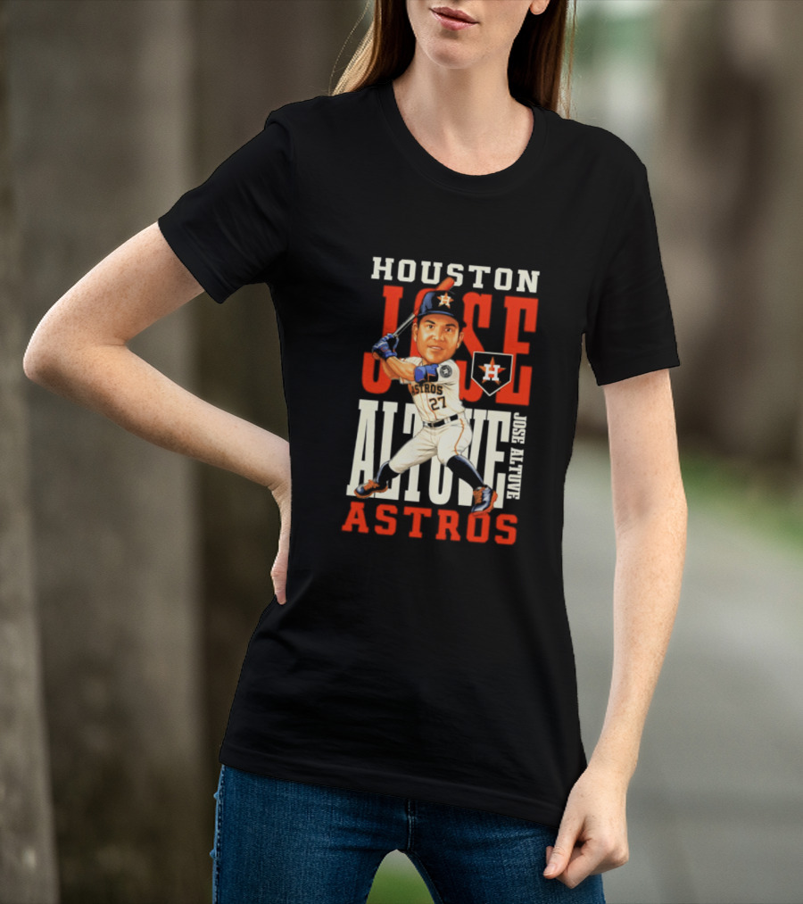 Houston Astros Jose Altuve Baseball Caricature T-Shirt
