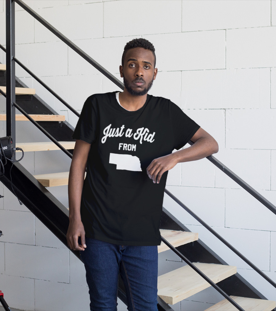 Just A Kid From Nebraska Map T-Shirt