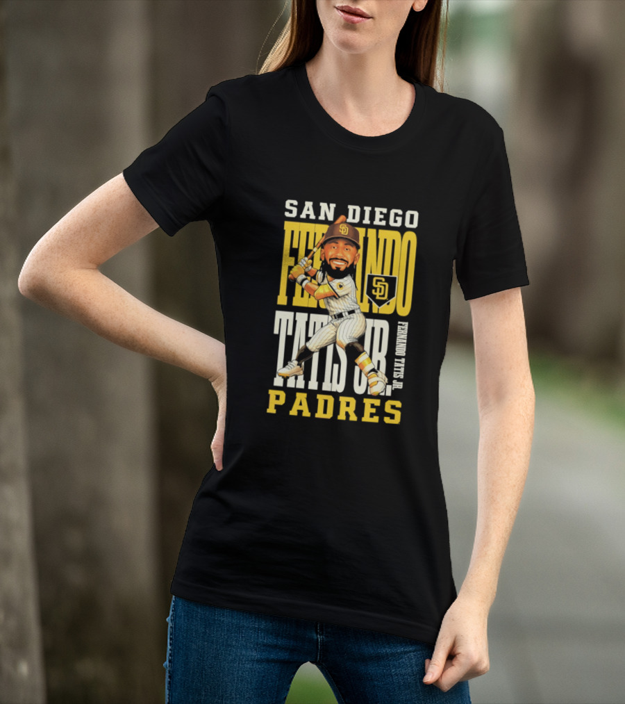 San Diego Padres Fernando Tatis Jr. Baseball Caricature SD Padres T-Shirt