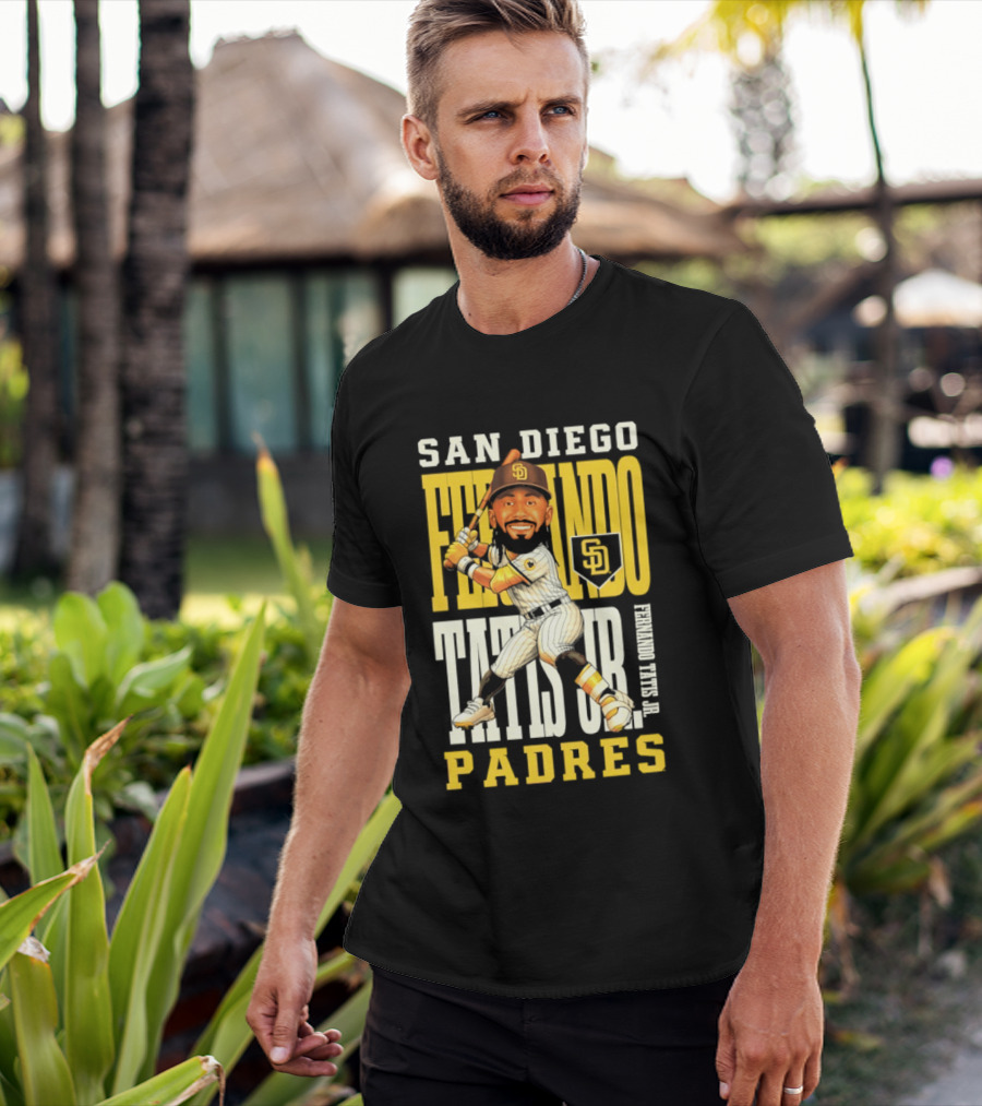 San Diego Padres Fernando Tatis Jr. Baseball Caricature SD Padres T-Shirt
