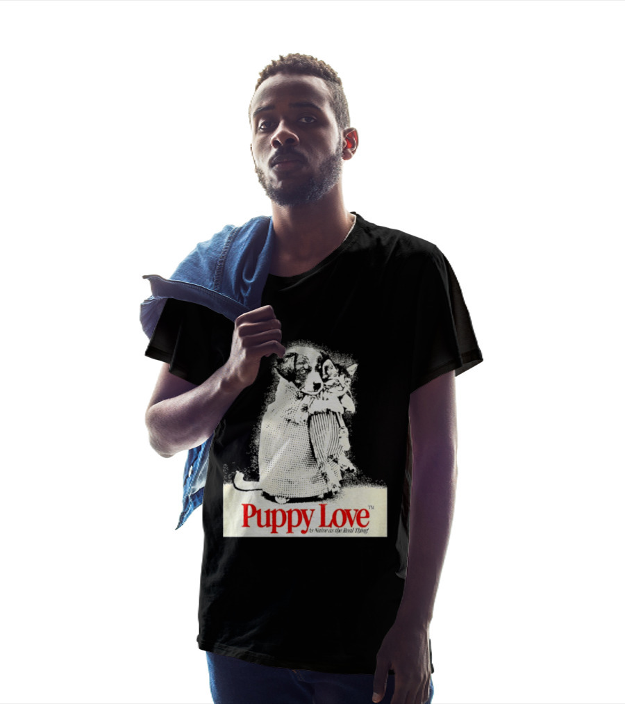 Puppy Love Naive Romance In Print T-Shirt