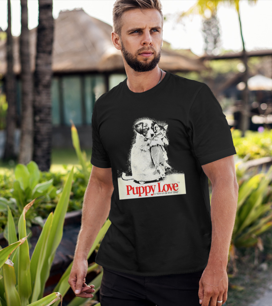 Puppy Love Naive Romance In Print T-Shirt