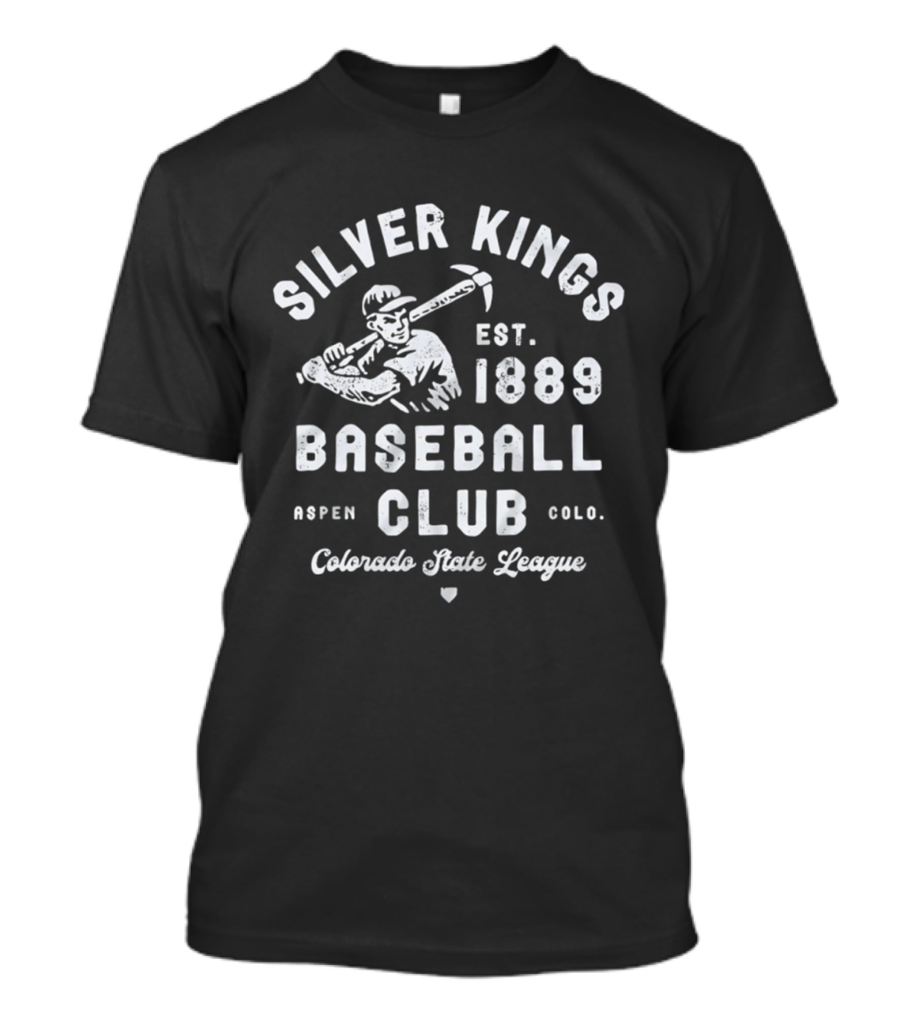 Silver Kings Baseball Club Est 1889 Aspen Colorado State League Colo T-Shirt