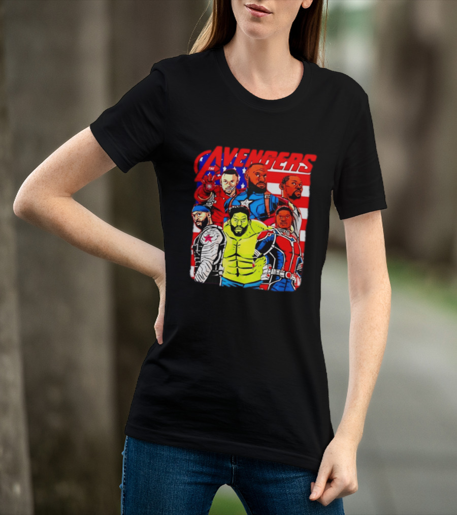 Avengers Basketball Superstars LeBron James Stephen Curry Kevin Durant Anthony Davis Hulk Ant Man T-Shirt