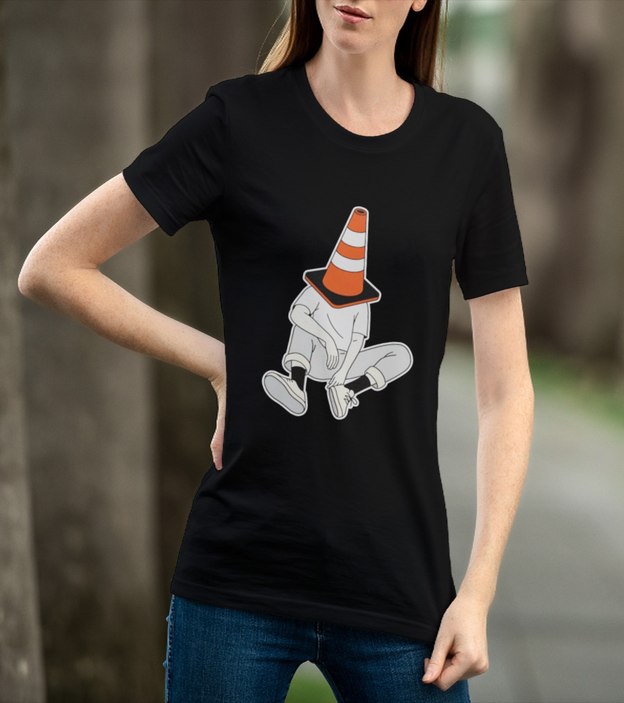 Under Construction Introvert Mode Traffic Cone Head Silent Reflection T-Shirt