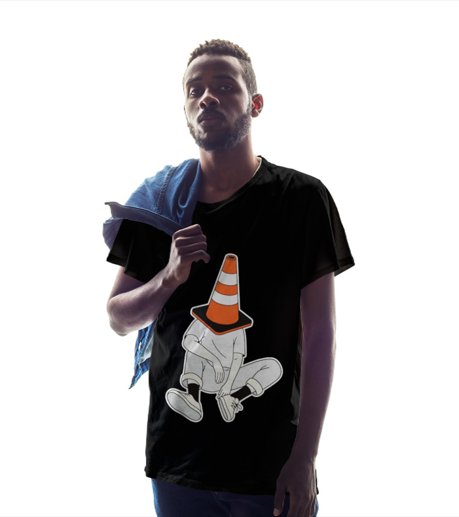 Under Construction Introvert Mode Traffic Cone Head Silent Reflection T-Shirt