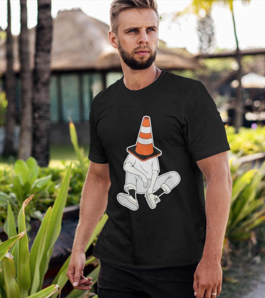 Under Construction Introvert Mode Traffic Cone Head Silent Reflection T-Shirt