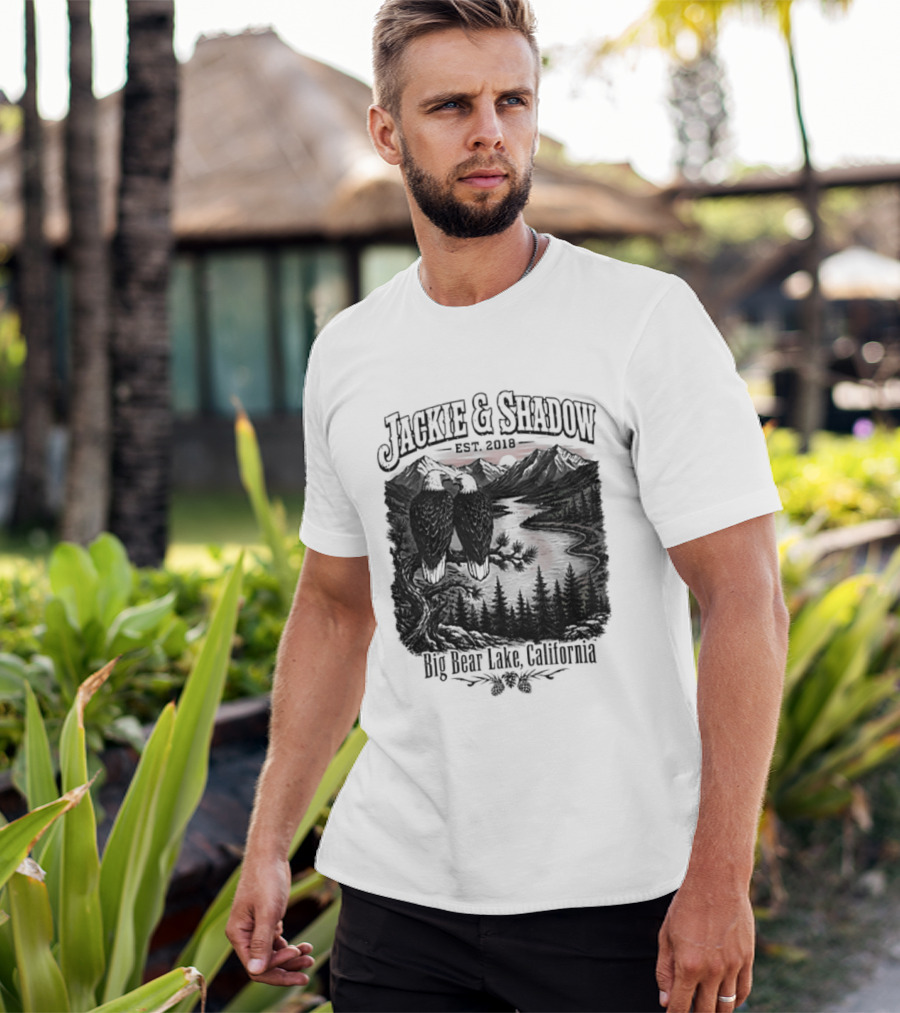 Jackie And Shadow Est 2018 Big Bear Lake California Mountain Scene T-Shirt