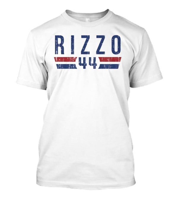 Anthony Rizzo 44 Chicago Cubs MLB 2026 Name And Number Blue Red T-Shirt