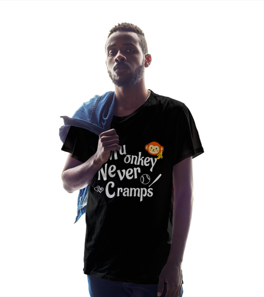 Mu Onkey Never Cramps Baseball Sports With Cute Monkey And Baseball T-Shirt