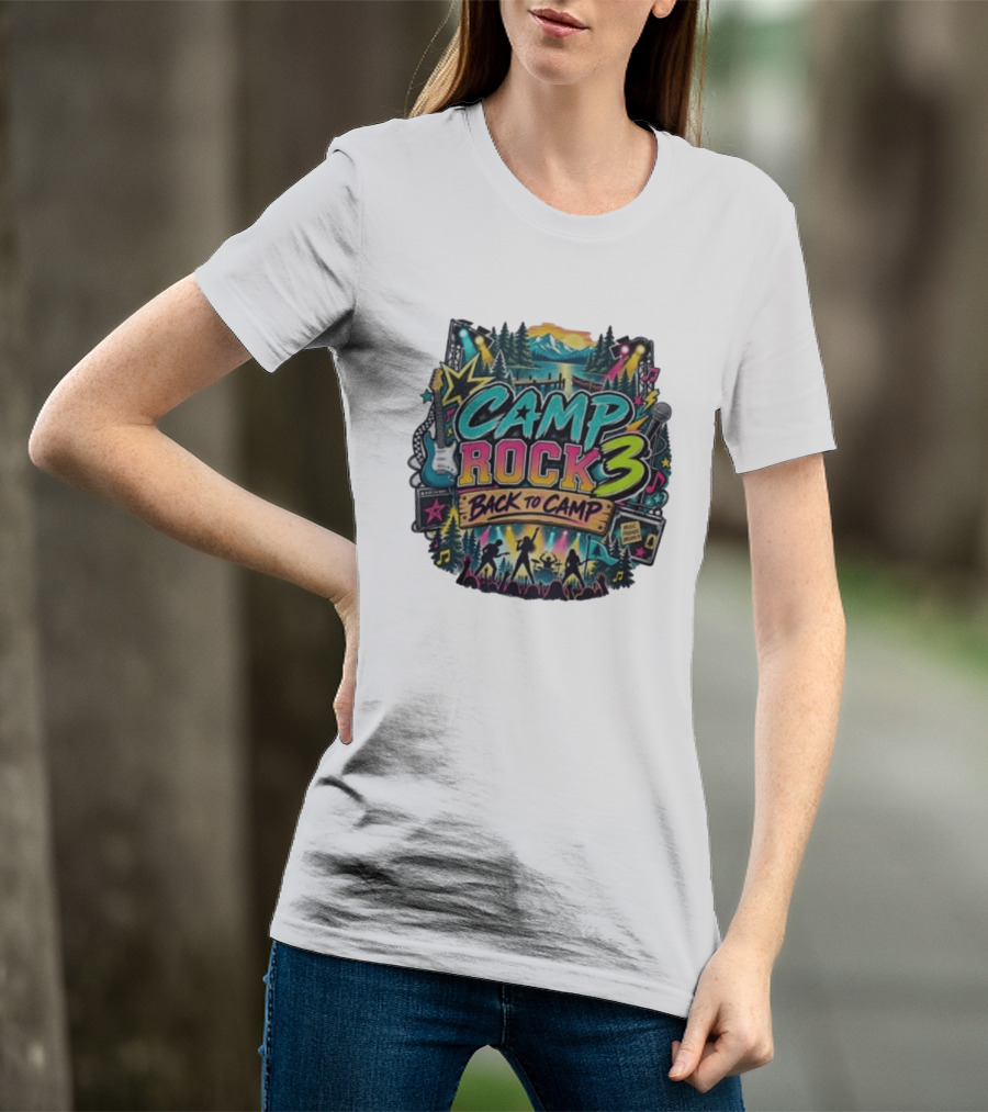 Camp Rock 3 Back To Camp Music Stage Adventure With Guitars And Stars T-Shirt
