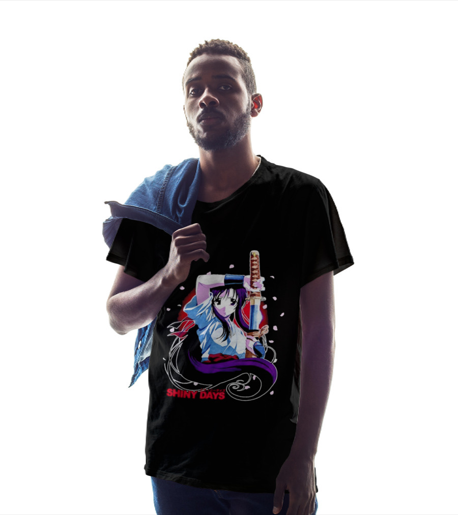 Shiny Days Anime Girl Katana Samurai T-Shirt