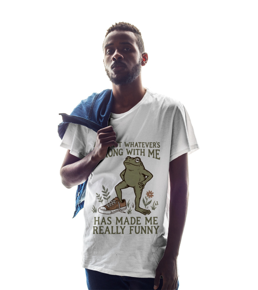 At Least Whatever's Wrong With Me Has Made Me Really Funny Frog With Sneaker And Flowers T-Shirt