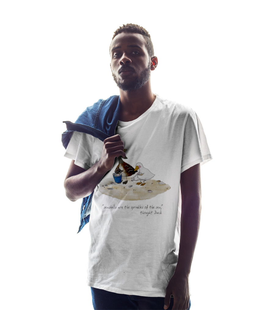 Seashells Are The Sprinkles Of The Sea Duck Holding Bucket T-Shirt