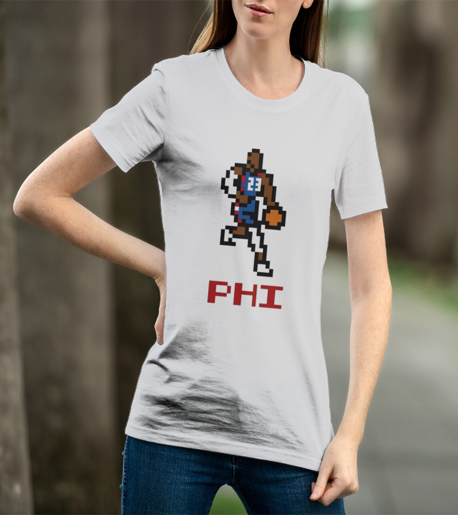 Le 8 Bit Baller PHI Basketball 23 T-Shirt
