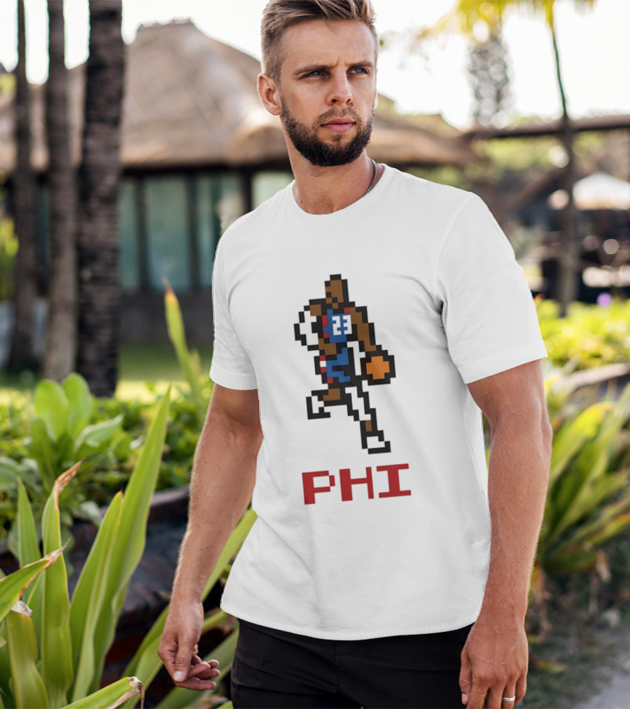 Le 8 Bit Baller PHI Basketball 23 T-Shirt