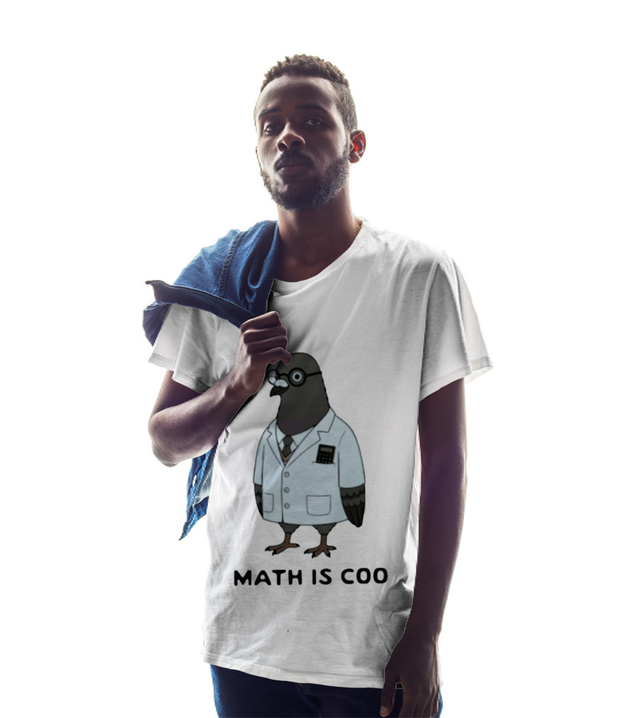 Quirky Math Is Coo Pigeon Scientist Bird With Calculator And Glasses T-Shirt